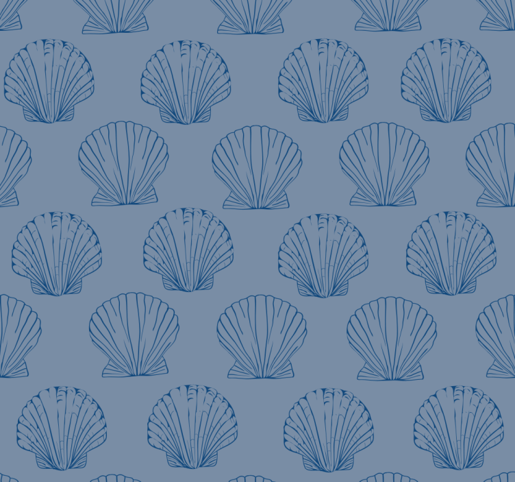 Seashell Blue Tones Shell Wallpaper - TenStickers