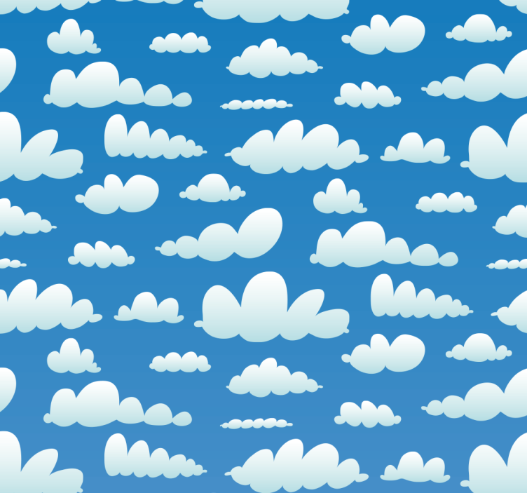 Sky with clouds living room wallpaper - TenStickers
