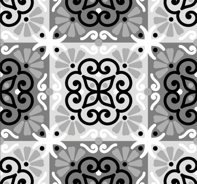 Ornate Tile Pattern wallpaper effect tiles - TenStickers