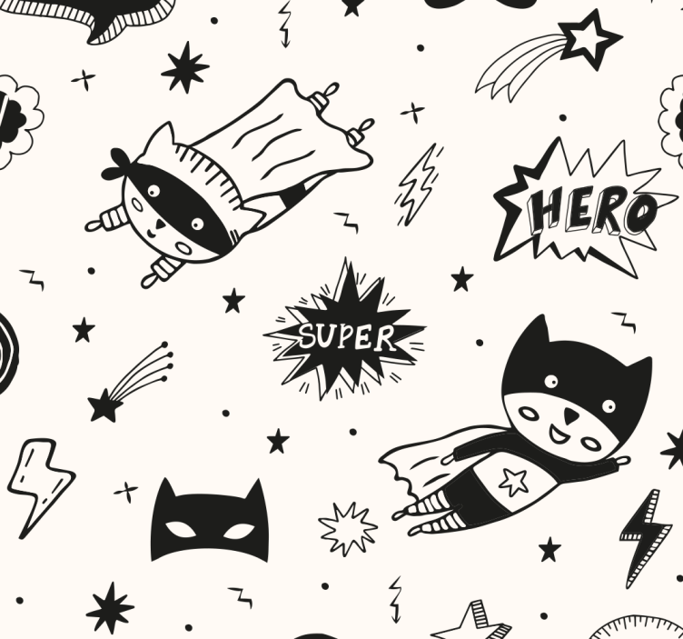 Onomatopoeia comic doodle cat wallpaper - TenStickers