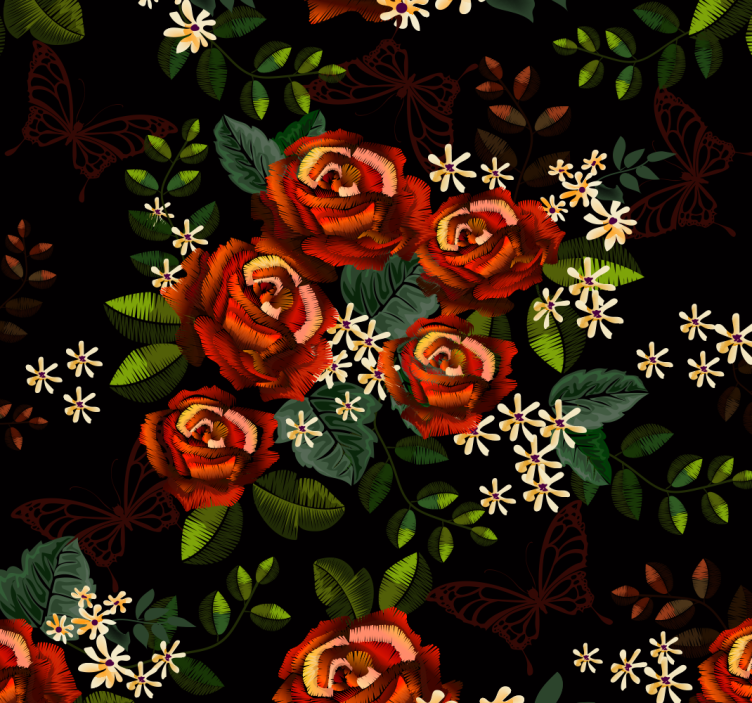 Floral Elegance flowers wallpaper - TenStickers