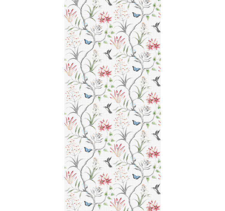 Floral Bird Pattern floral wallpaper - TenStickers