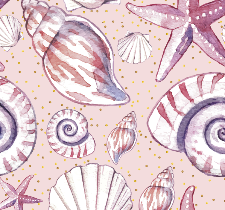 Seashell sea life wallpaper - TenStickers