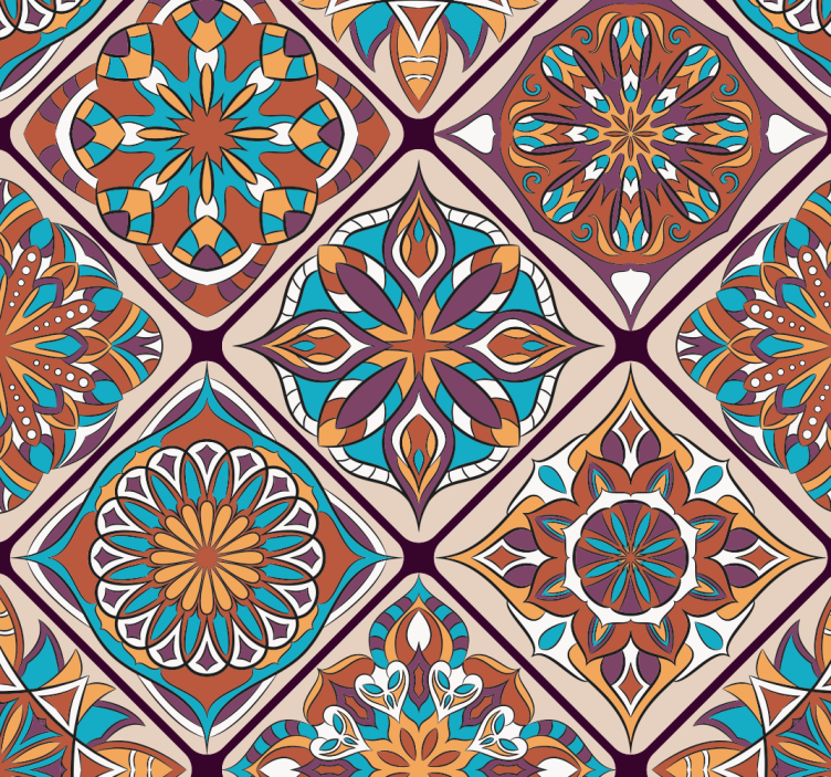 Ornate Tile-Inspired Pattern - TenStickers