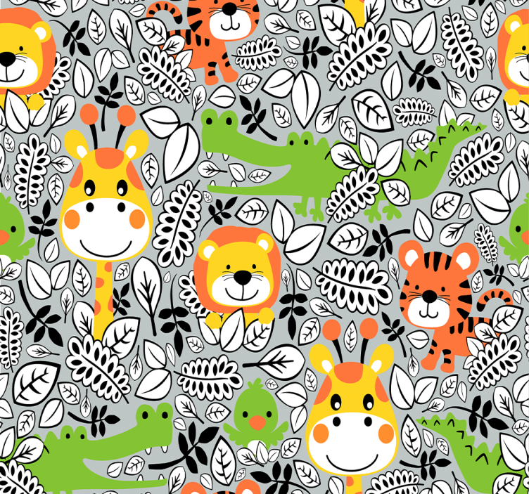 Safari Animal Fun animals wallpaper - TenStickers
