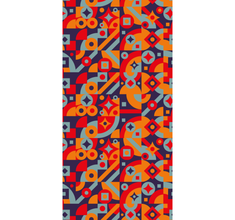 Geometric Motifs retro wallpaper - TenStickers