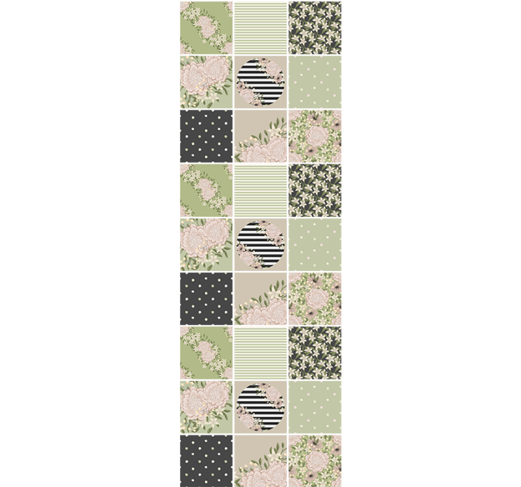 Floral wallpaper floral patchwork design - TenStickers