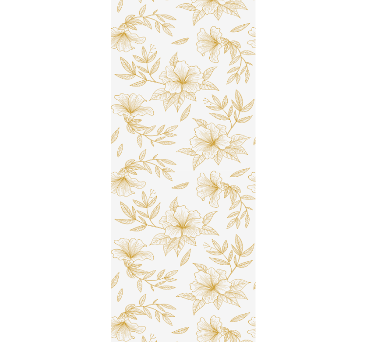 Golden Floral Elegance floral wallpaper - TenStickers