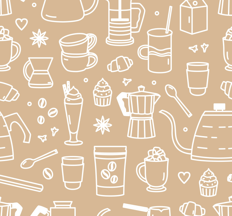 Café Motif Ensemble kitchen wallpaper - TenStickers