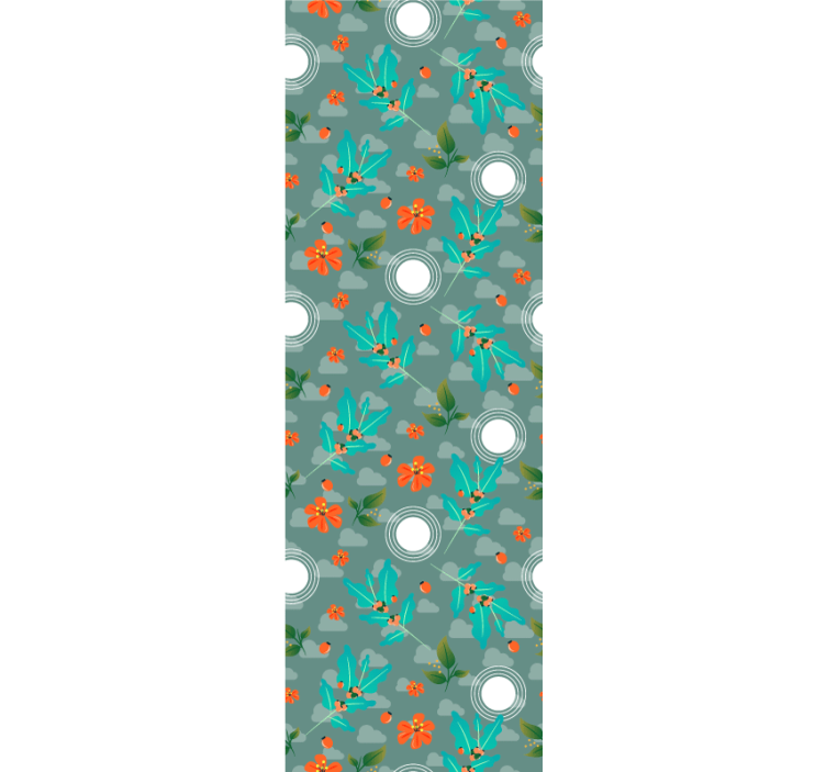 Floral Geometric wallpaper for dining area - TenStickers