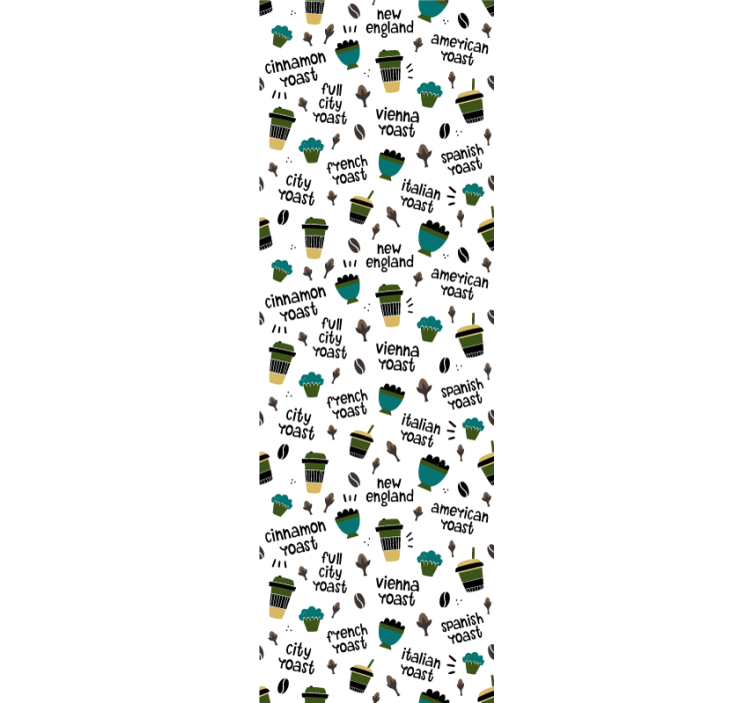 Coffee Roast Pattern kitchen wallpaper - TenStickers