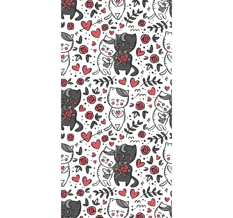 Feline Floral Delight cats wallpaper - TenStickers