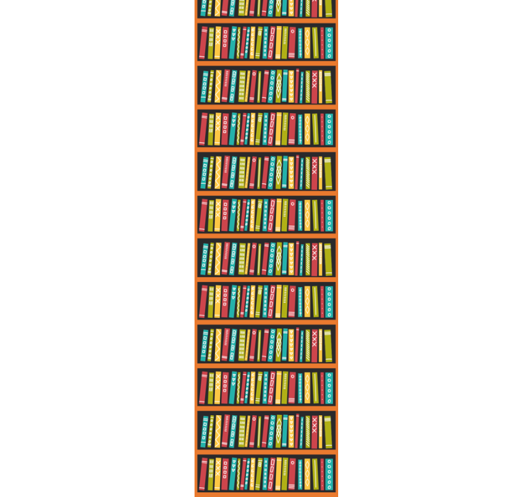 Library Bookshelf lettering wallpaper - TenStickers
