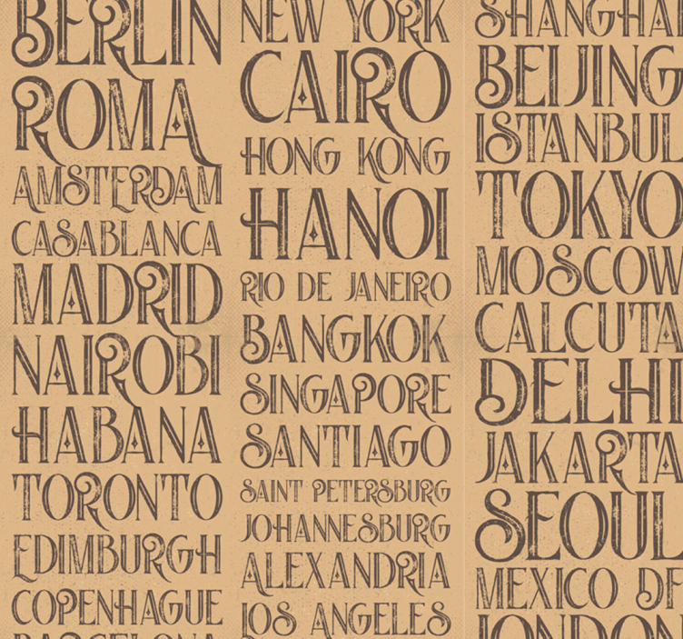 Global Cities Pattern city wallpaper - TenStickers