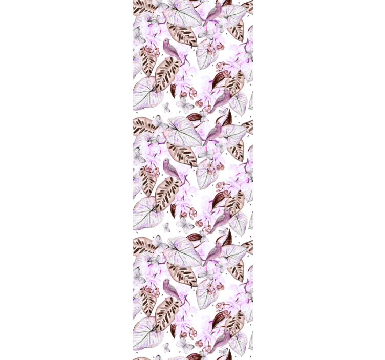 Butterfly Botanical Motif leaves wallpaper - TenStickers