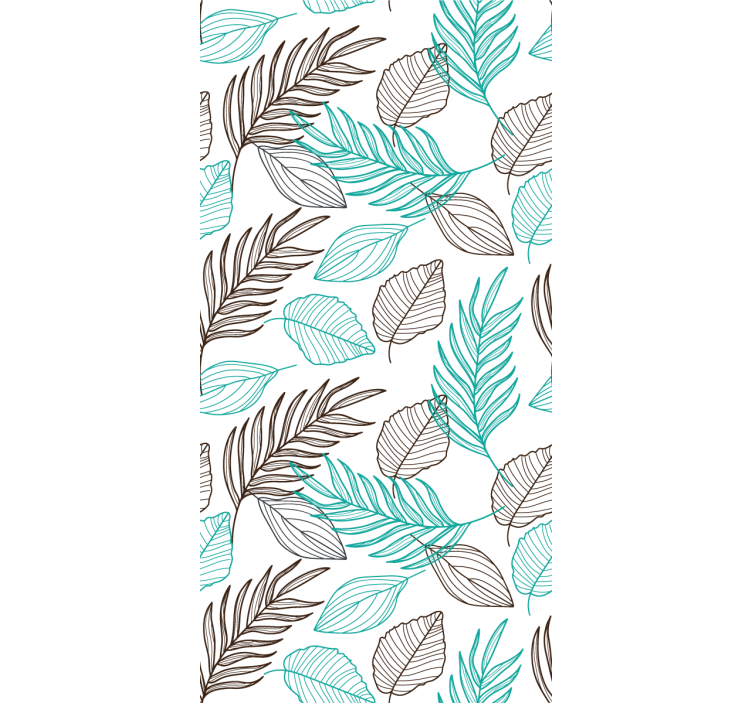 Illustrated Foliage Pattern leaves wallpaper - TenStickers