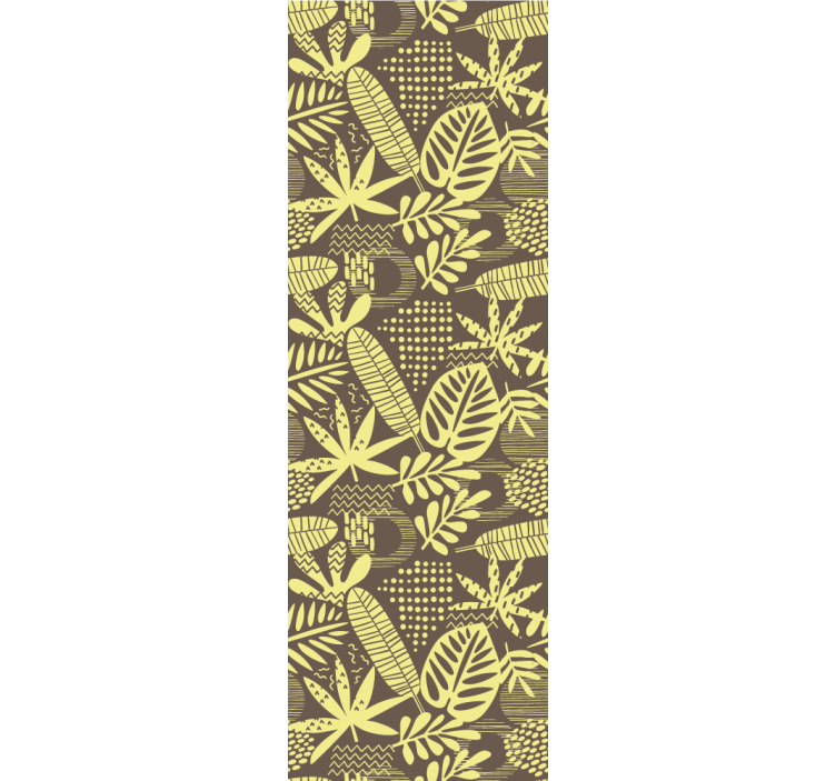 Botanical Motif Pattern leaves wallpaper - TenStickers