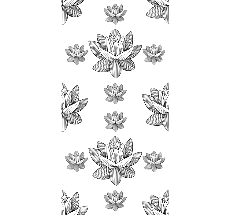 Lotus Blossom Pattern flowers wallpaper - TenStickers