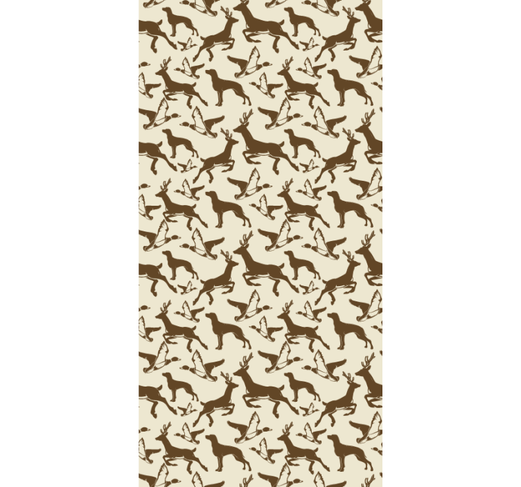 Leaping Deer Pattern animals wallpaper - TenStickers