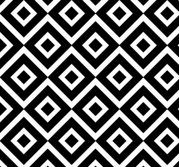 Black and white geometric square wallpaper - TenStickers