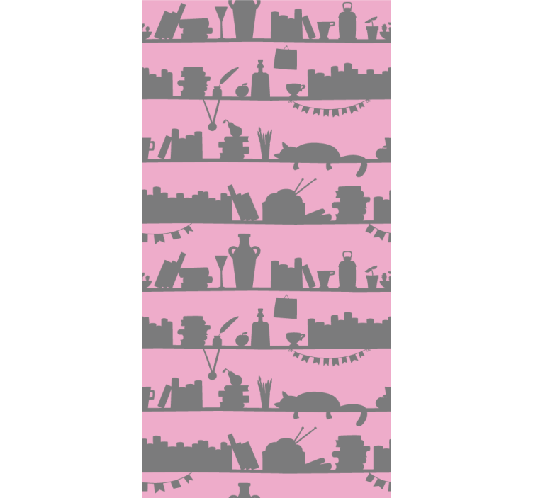 Objects on Shelves home office wallpaper - TenStickers