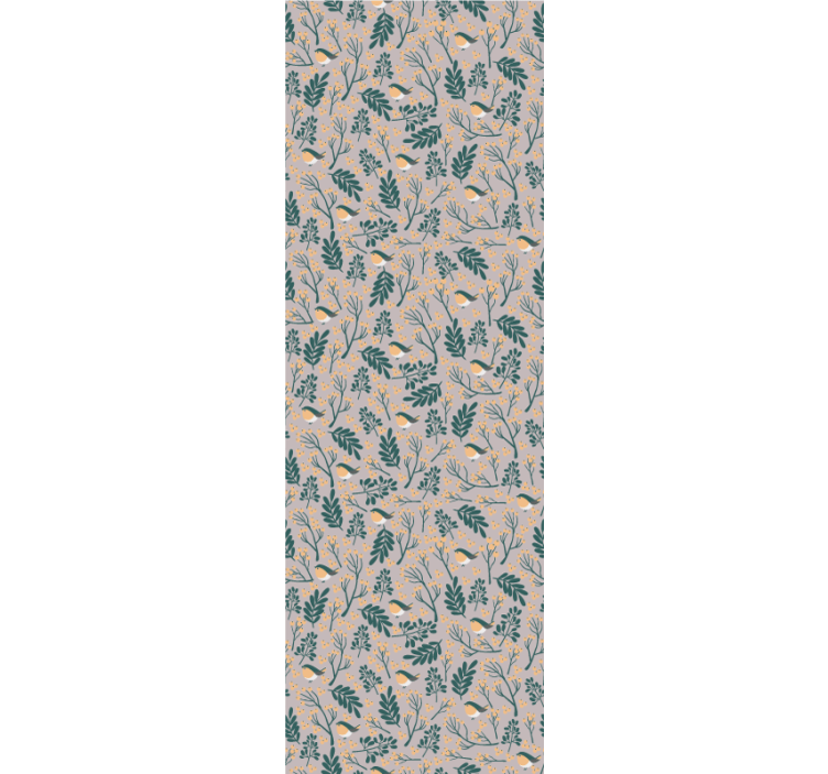 Birds Foliage Pattern nature wallpaper - TenStickers