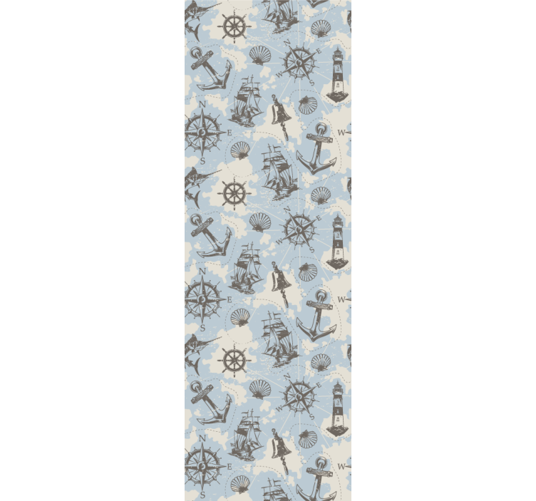 Nautical Motifs living area wallpaper - TenStickers