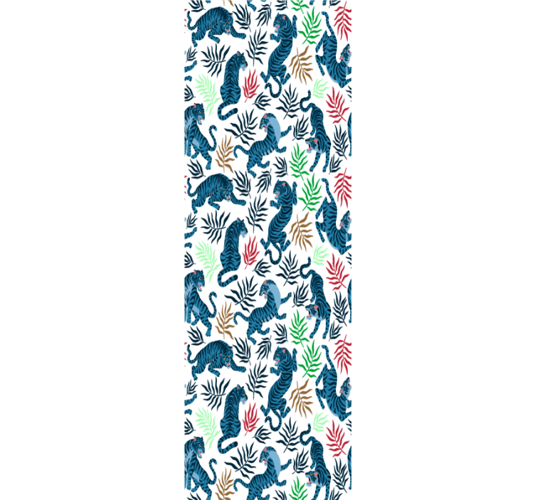Tropical Tiger Motif animals wallpaper - TenStickers