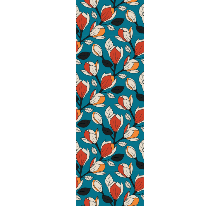 Floral Patterned Backdrop flowers wallpaper - TenStickers