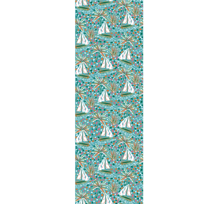 Sailing Motif nordic wallpaper - TenStickers