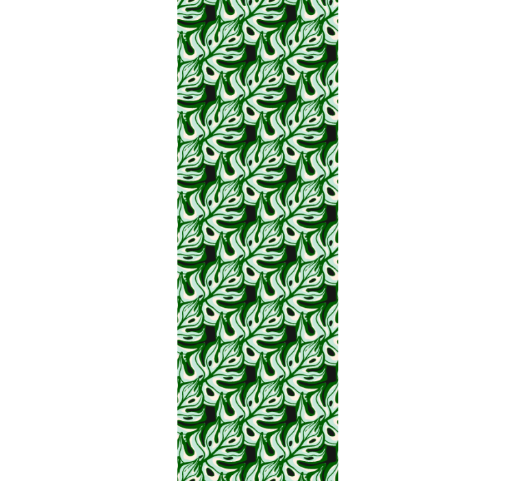 Leafy Green Motif leaves wallpaper - TenStickers