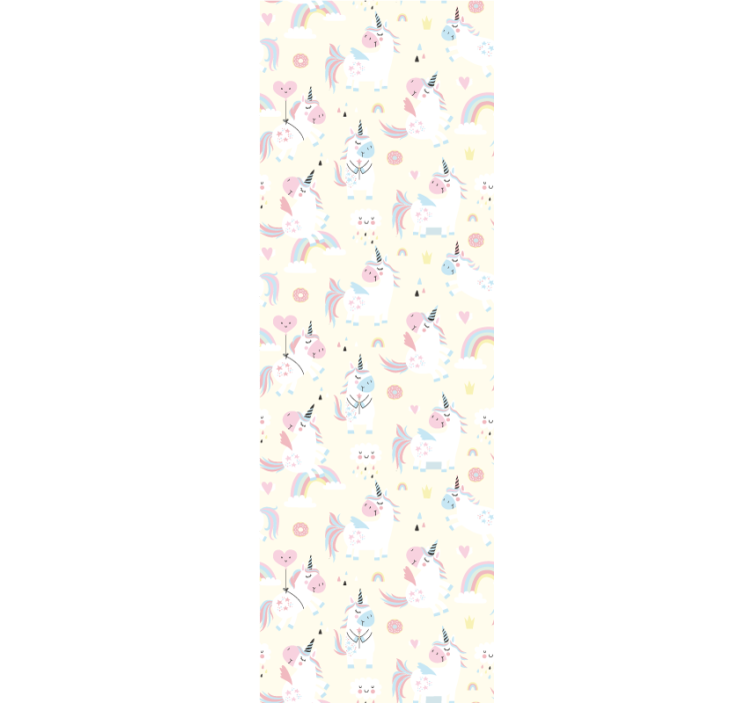 Unicorns and Rainbows nursery room wallpaper - TenStickers
