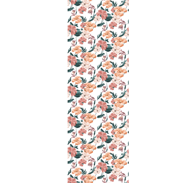 Floral Repetition flowers wallpaper - TenStickers