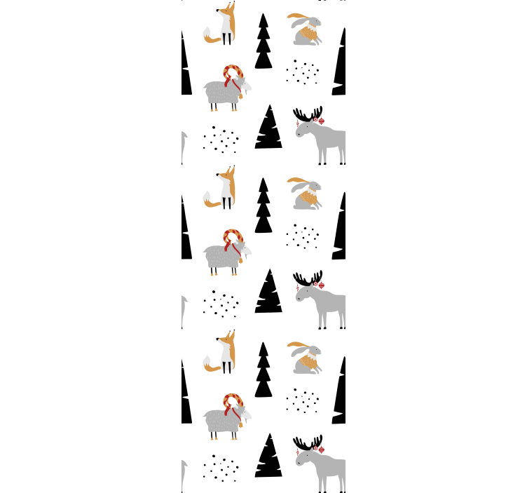 Festive Animal Pattern animals wallpaper - TenStickers
