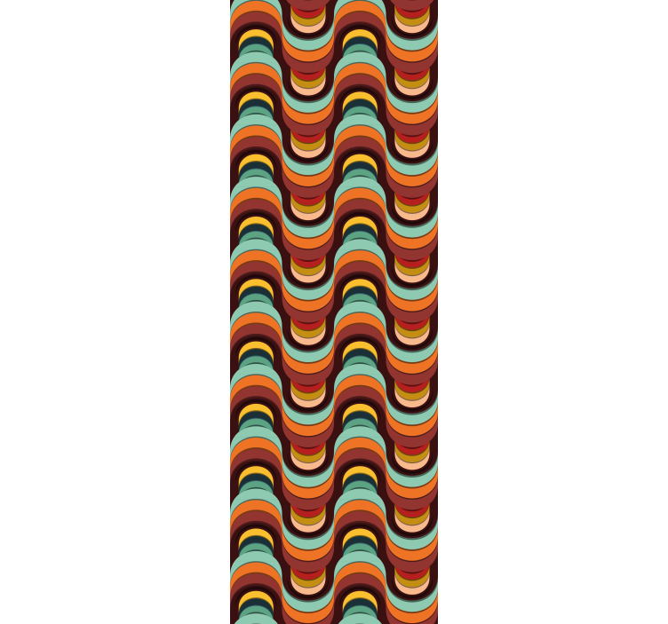 Retro Wavy Pattern wallpaper geometric - TenStickers