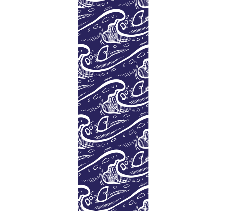 Oceanic Wave Pattern fishes wallpaper - TenStickers