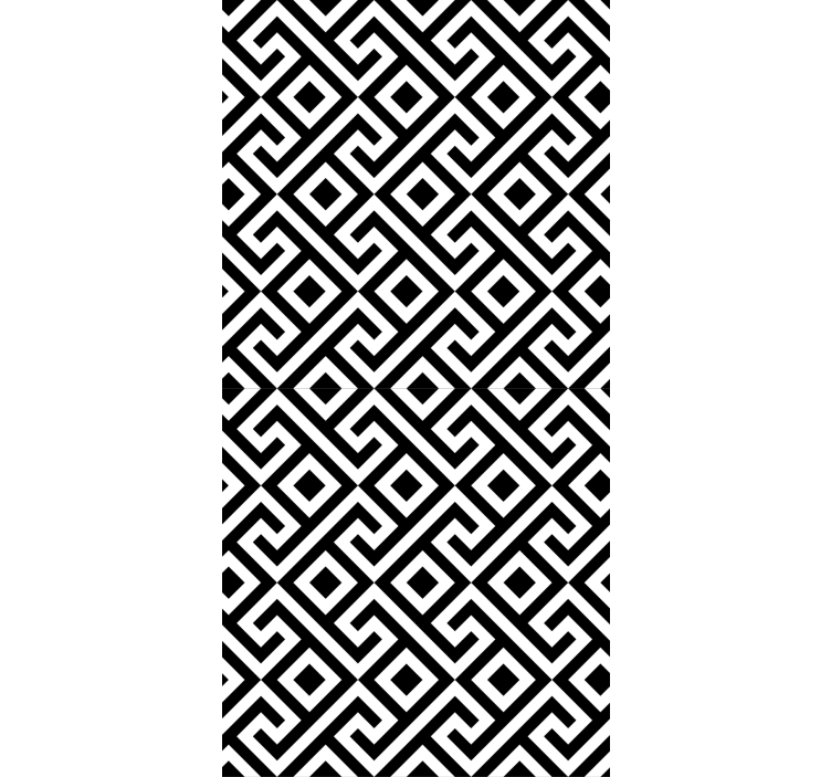 Intricate Black and White Design wallpaper geometric - TenStickers