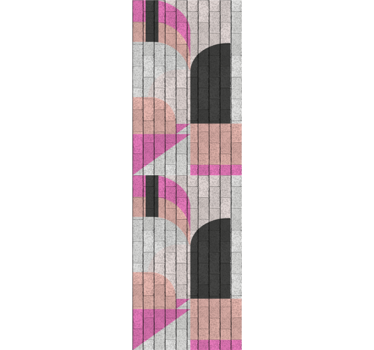 Abstract shapes on bricks contemporary wallpaper - TenStickers