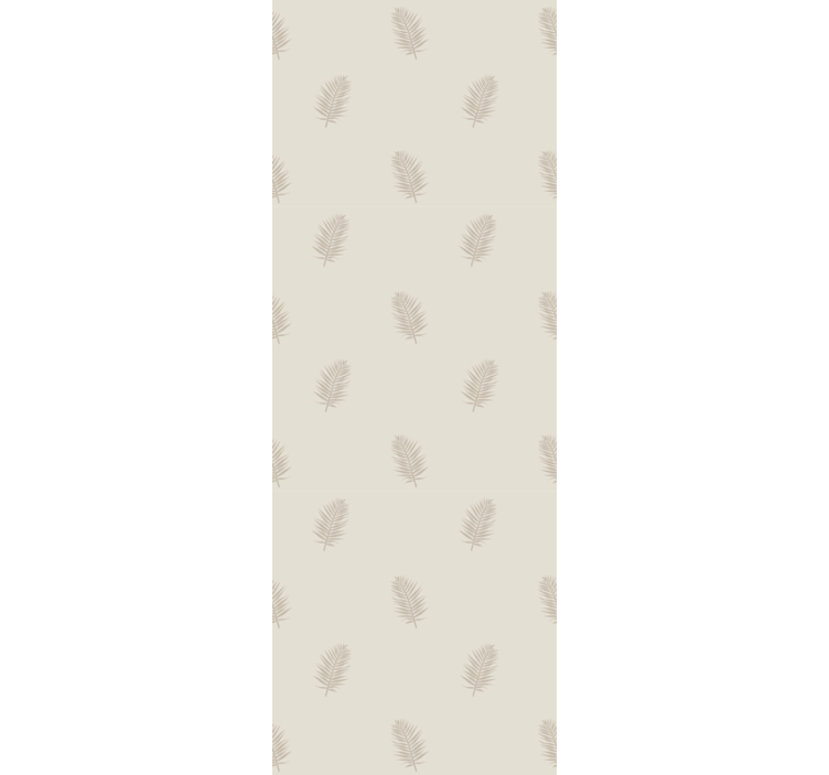 Subtle beige pattern leaves wallpaper - TenStickers