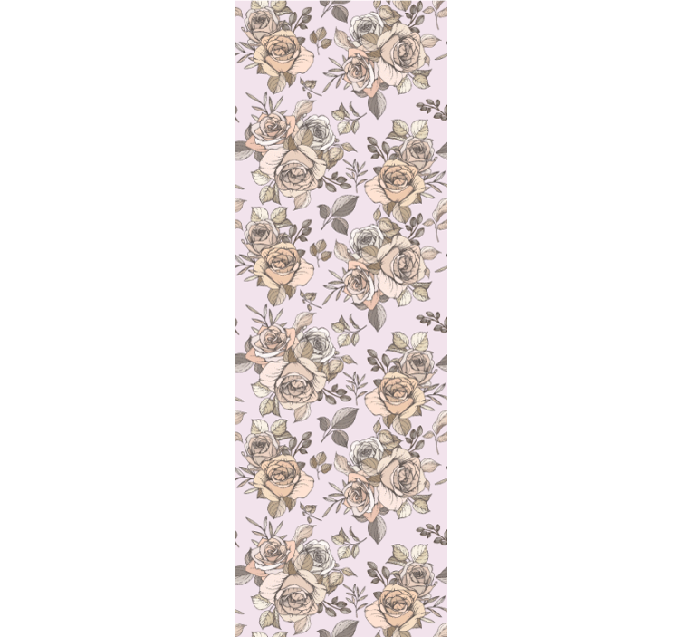 Rose vintage pattern flowers wallpaper - TenStickers
