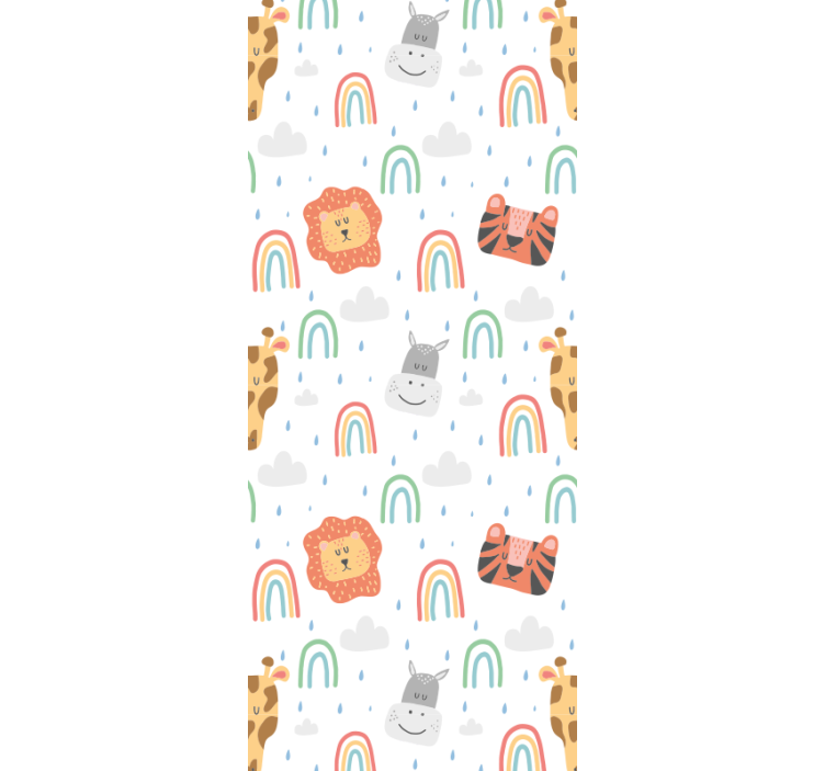 Safari Animals nursery room wallpaper - TenStickers