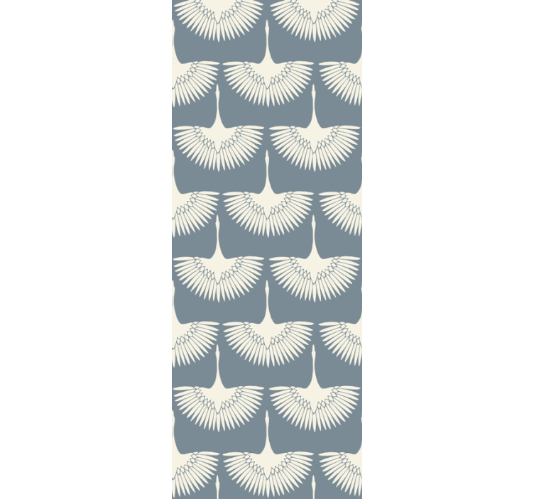 Elegant flying storks pattern birds in wallpaper - TenStickers