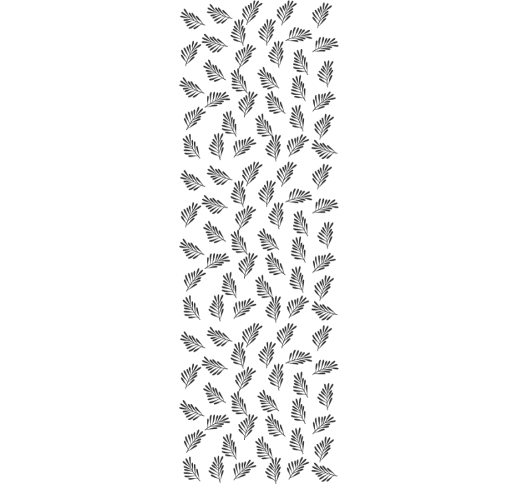 Black and white simple pattern leaves wallpaper - TenStickers