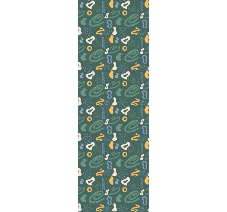 Curved Shapes Pattern wallpaper geometric - TenStickers