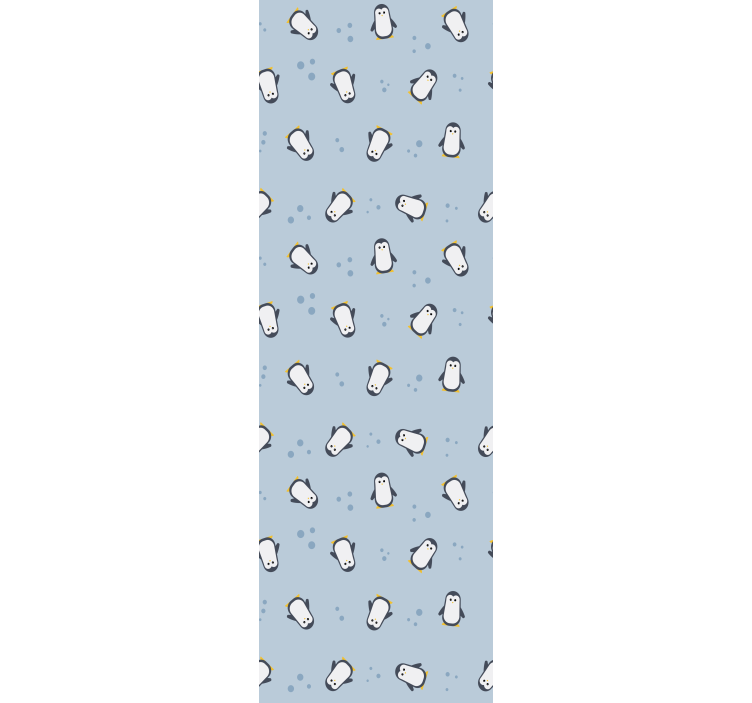 Playful Penguin Pattern wallpaper childrens room - TenStickers