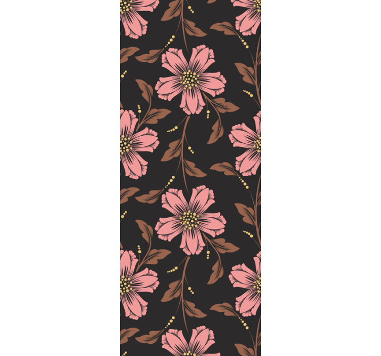 Pink and black arrangement flowers wallpaper - TenStickers