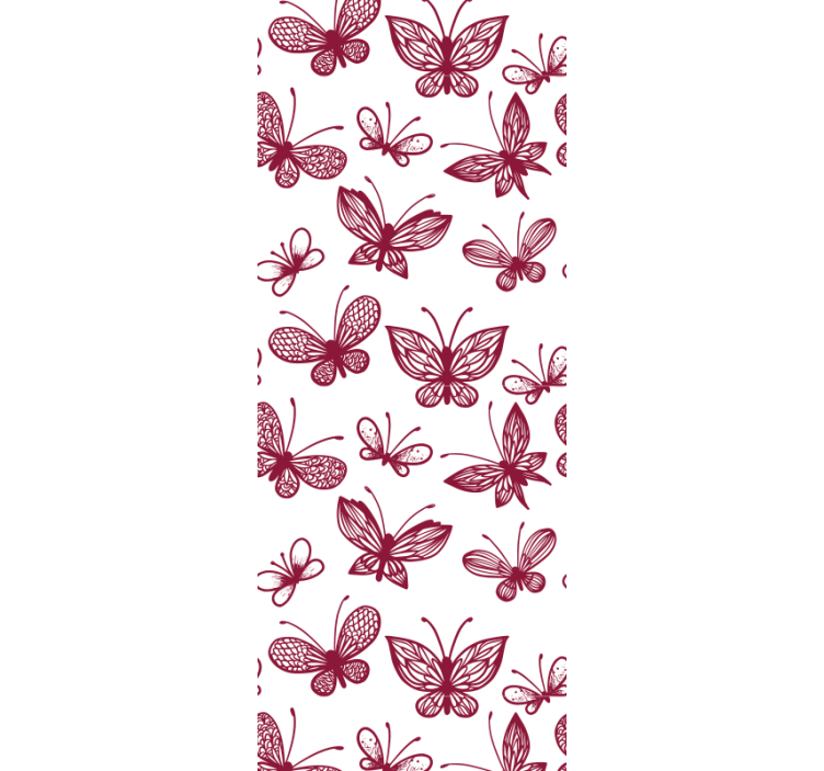 Butterflies wallpaper in pink flying pattern - TenStickers