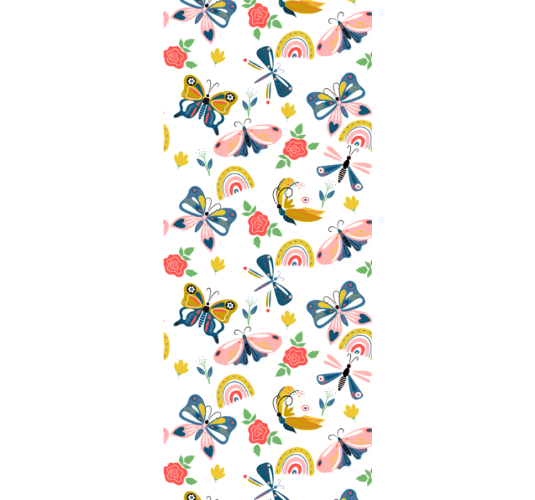 Whimsical Nature Motif butterflies wallpaper - TenStickers