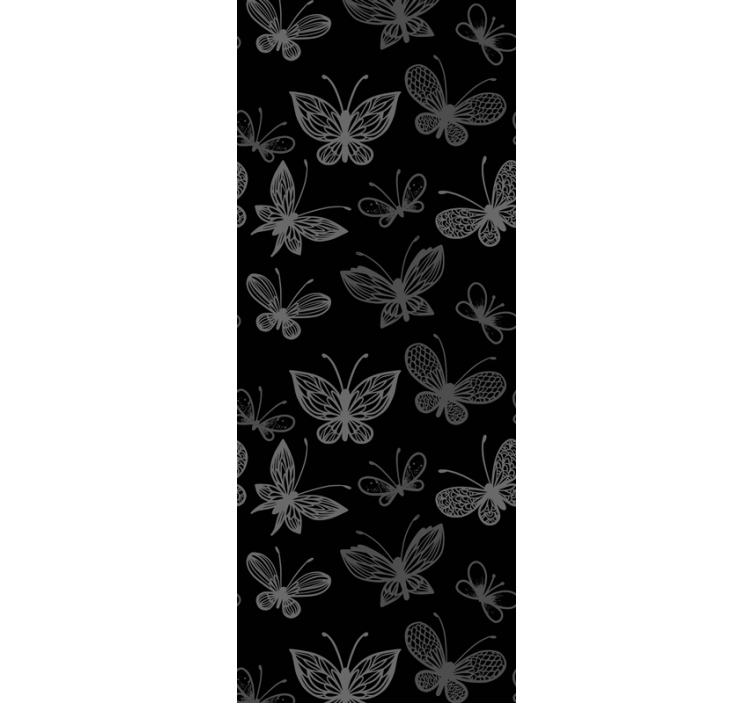 Elegant black silhouettes butterflies wallpaper - TenStickers