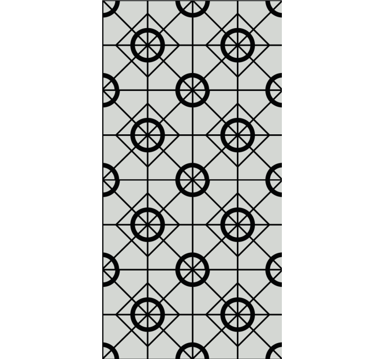 Geometric black pattern tile effect wallpaper - TenStickers